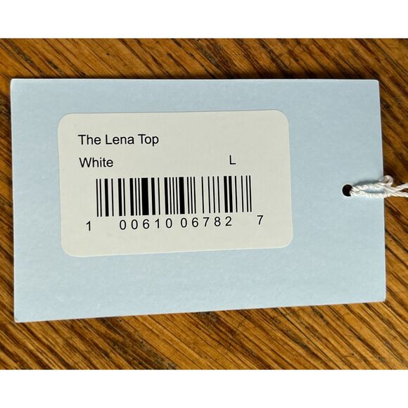 NWT  HILL HOUSE White The Lena Cotton Blouse Top Shirt  Women's Size Large - Picture 8 of 14